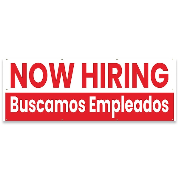 Signmission Now Hiring Buscamos Empleados Banner Concession Stand Food Truck Single Sided B-96-30110 - main